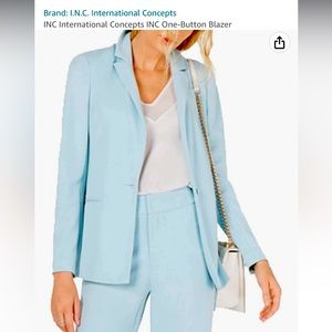 NWT INC Blazer and Pants in color washed sky. Size 0P pants and petite blazer.